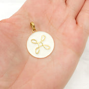 DP563A. Sterling Silver Round Enamel Pendant